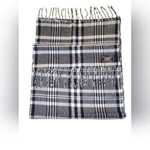 Christian Dior Black and White Plaid Scarf Nwot